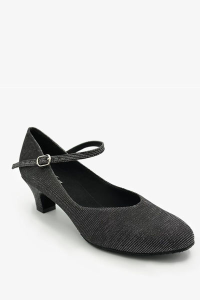 black ballroom shoe low heel
